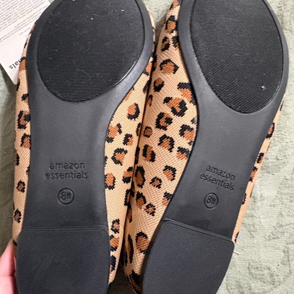 Amazon Essentials Leopard Print Ballet Flats - Beige with Black and Brown Spots - Picture 3 of 3